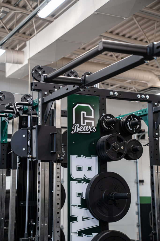 Cloudcroft High School 12-station weight room in New Mexico
