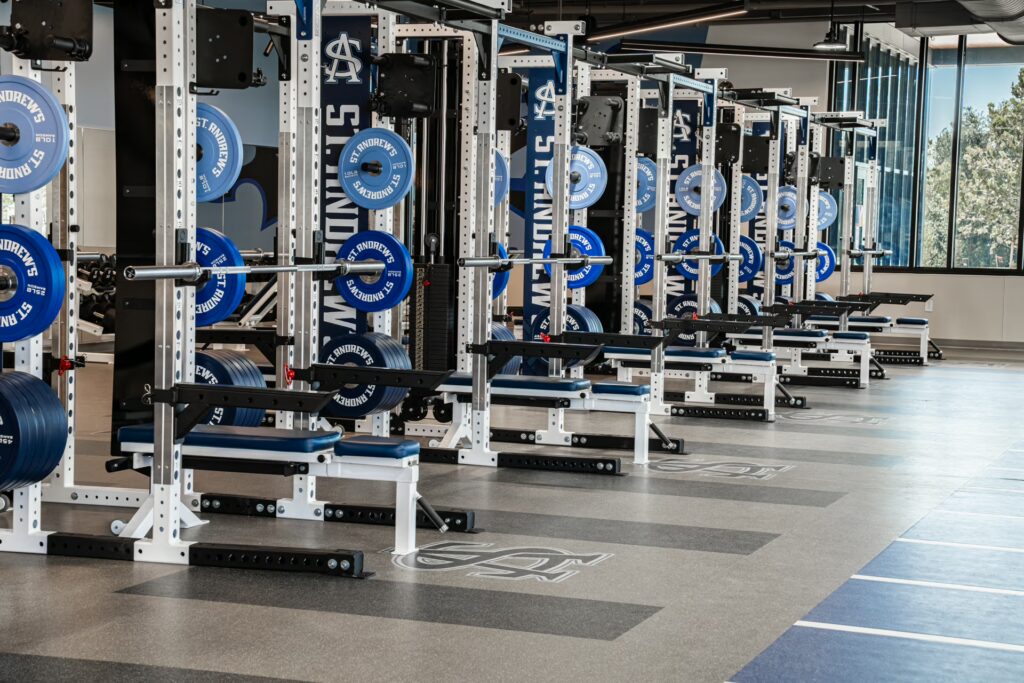 St. Andrew's Episcopal School athletics complex weight room in Austin, Texas